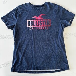 Hollister Men’s T-Shirt XL Blue Graphic Tee California Logo Must-Have Collection
